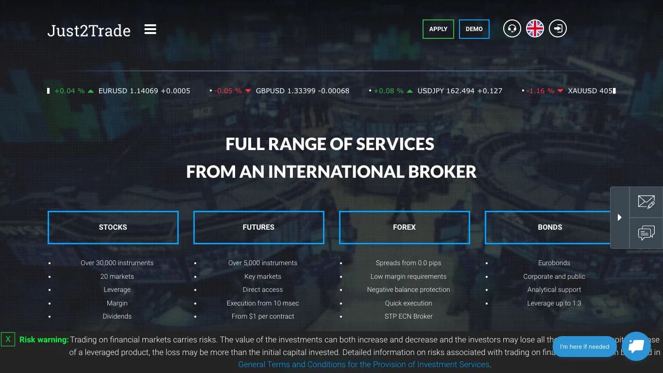Just2Trade website