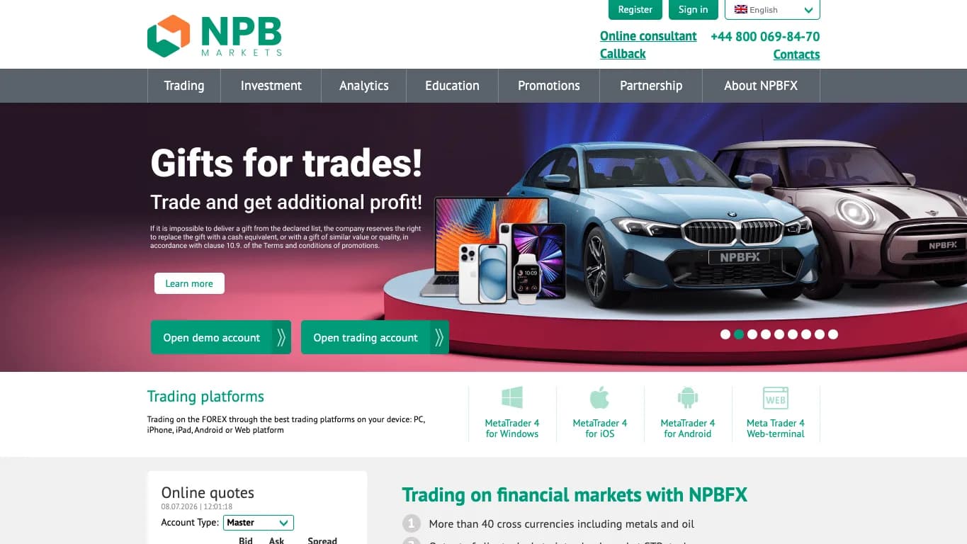 NPBFX website