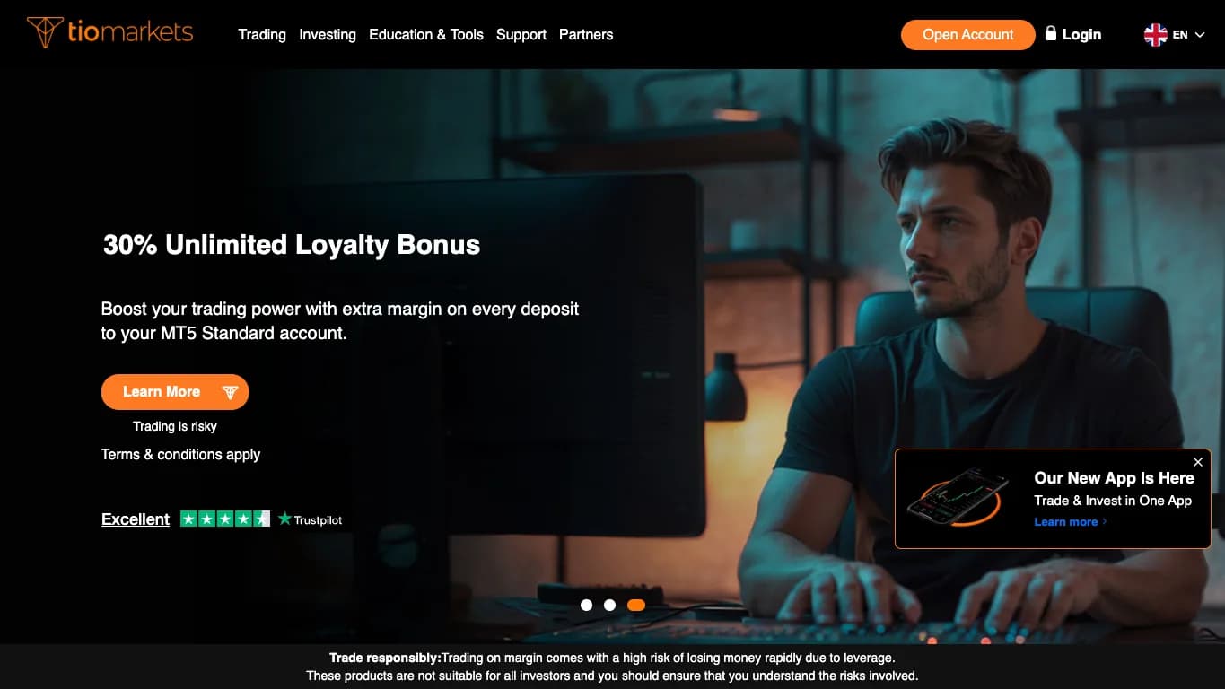 TIO Markets website