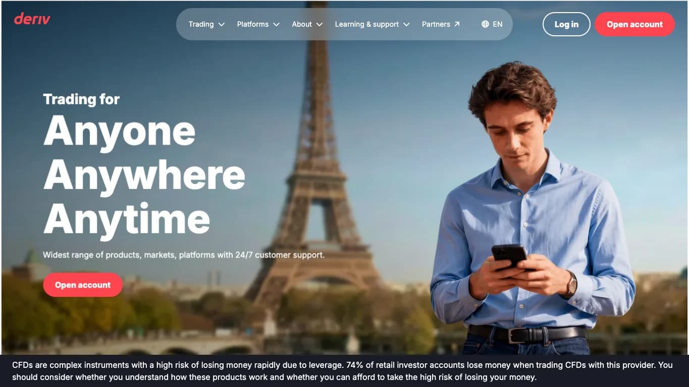Deriv website