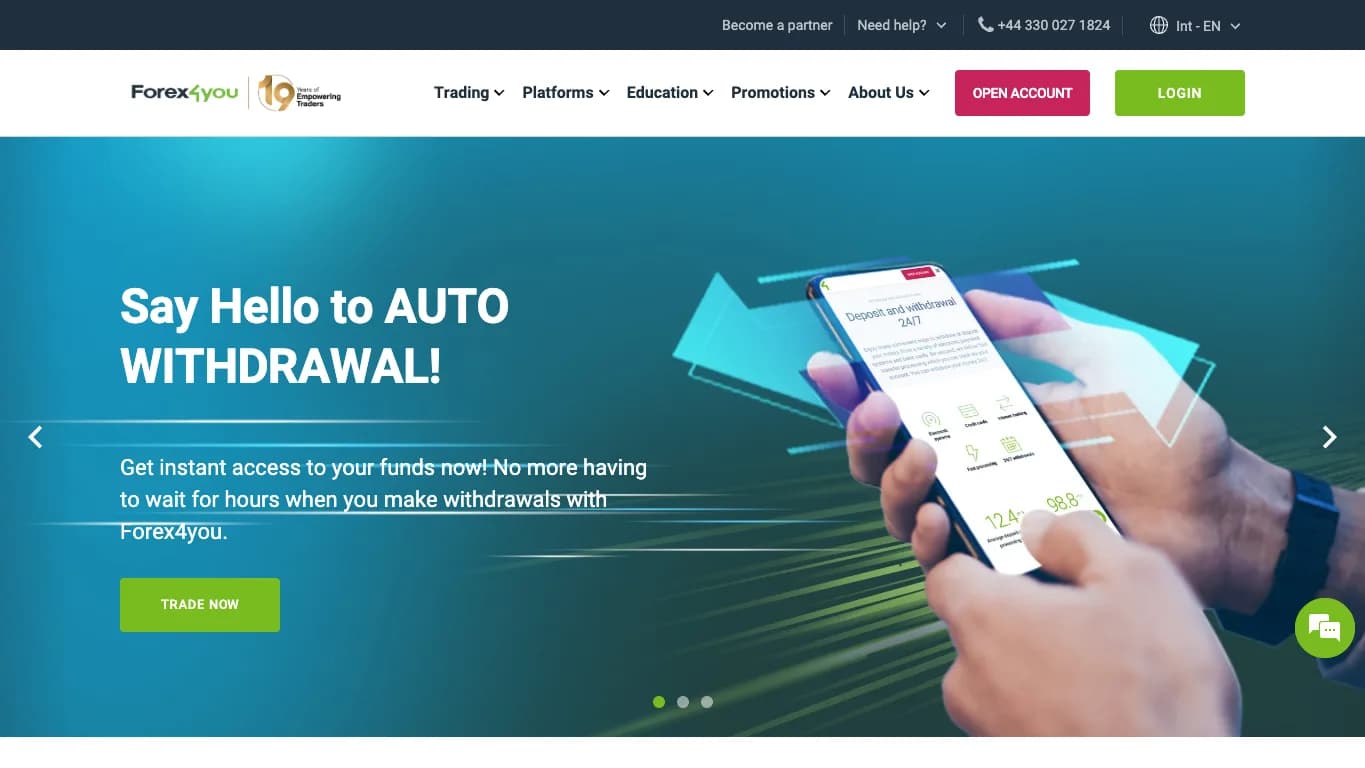 Forex4you website