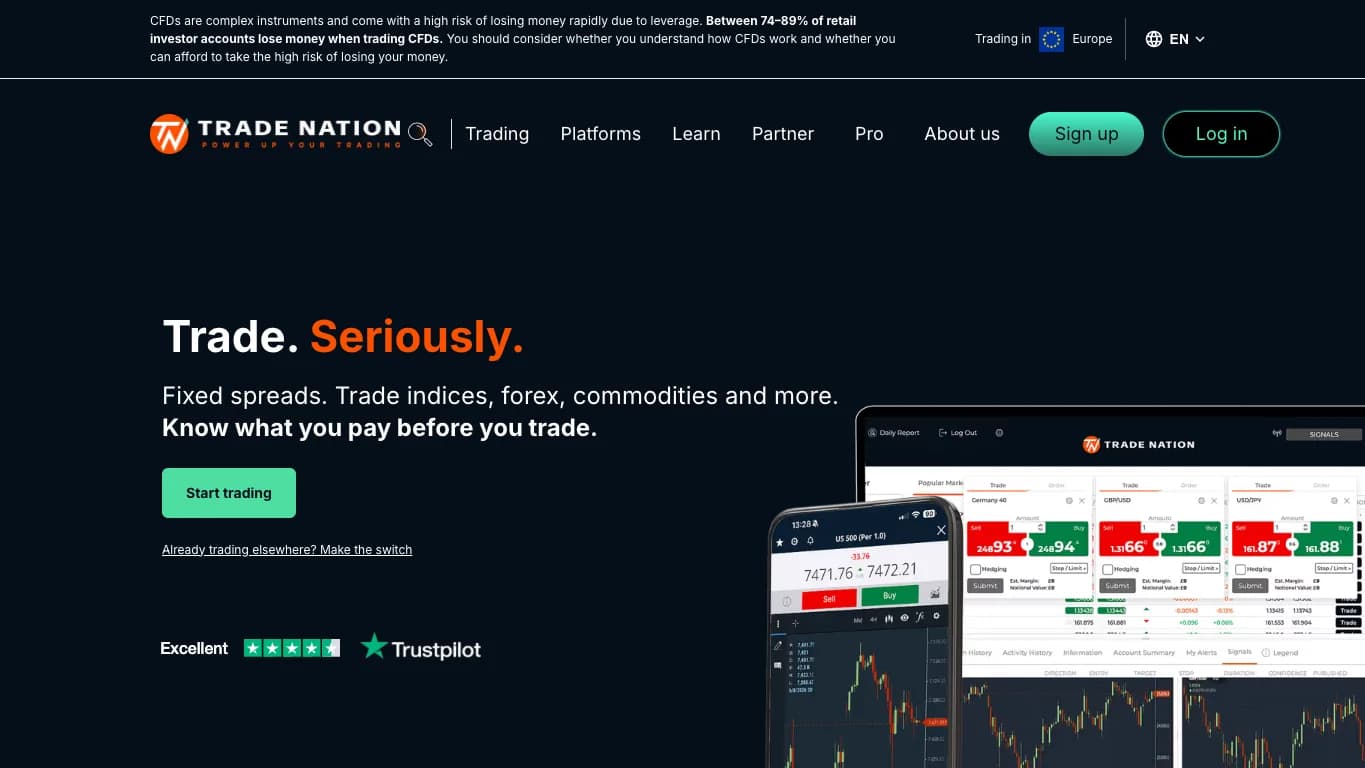 Trade Nation website